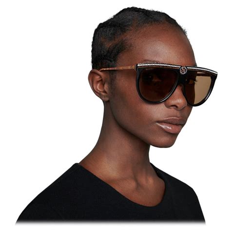 gucci occhiali da sole aviator in acetato con clip lenti|GG AVIATOR ACETATE SUNGLASSES UNISEX .